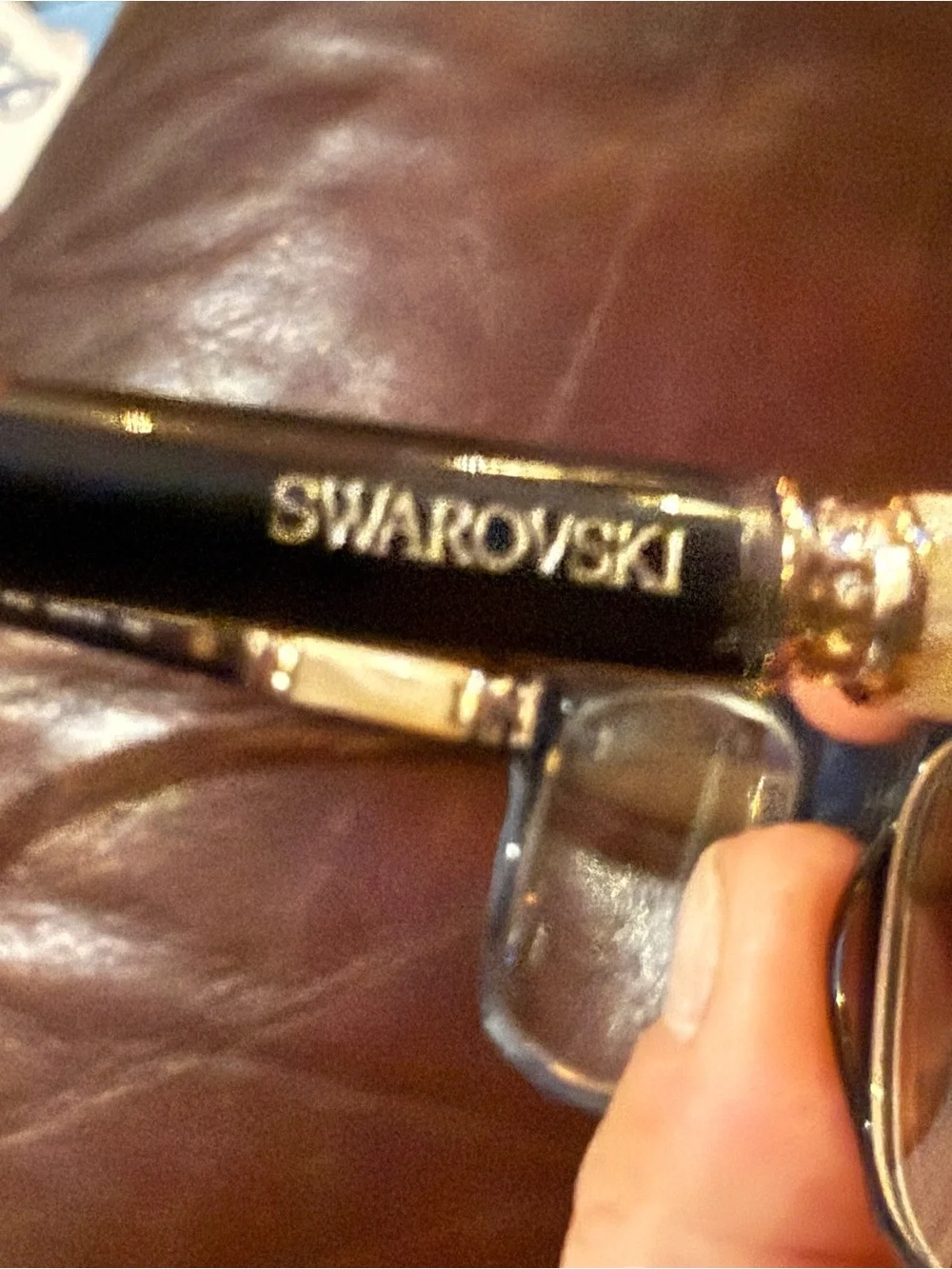 Swarovski Dark Royal Blue Frame Women's Eyeglasses with Ivory Stone and Crystals